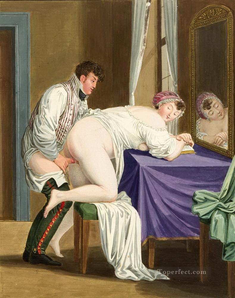 Mann penetriert Georg Emanuel Opiz caricature Sexual Oil Paintings